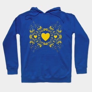 Yellow birds with hearts Hoodie